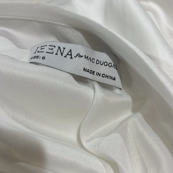 GATHERED ONE SHOULDER SATIN FAUX WRAP GOWN new with tag size 6 - Picture 5 of 10